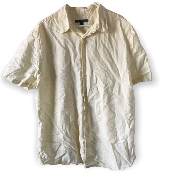 Old Navy Other - Old navy mens linen cotton blend yellow button down shirt
